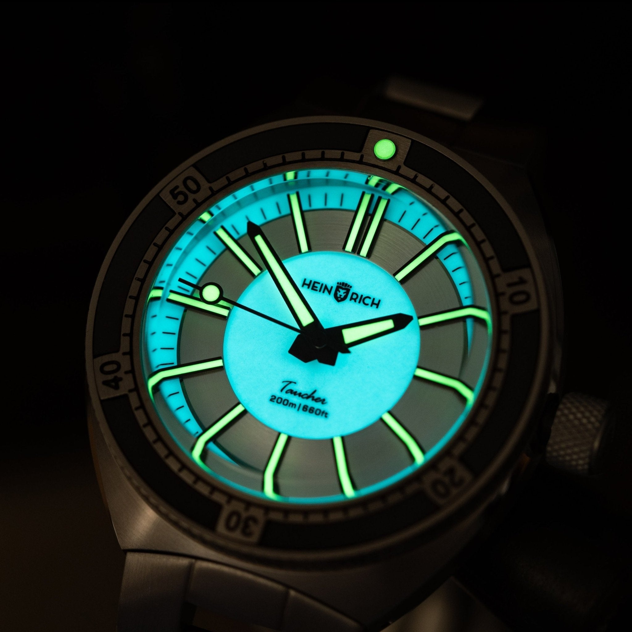 Heinrich Taucher 2 orologio full-lume bianco 41mm