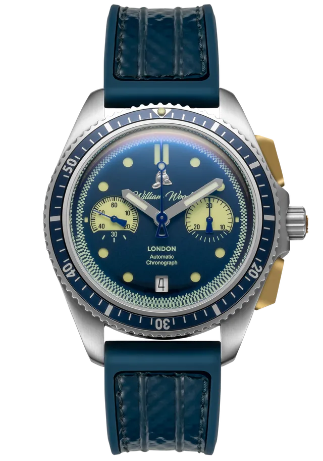 William Wood Triumph Oxygen Edition orologio cronografo 41mm blu