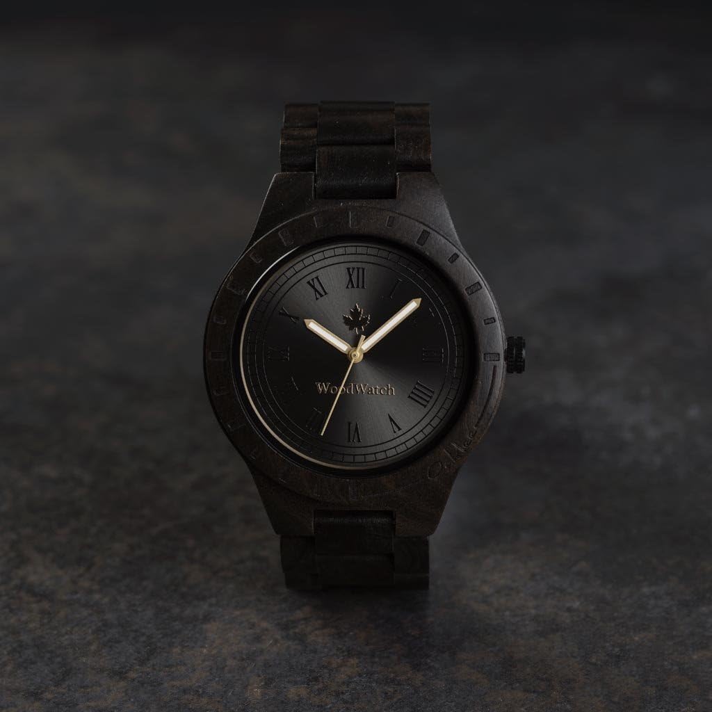 WoodWatch Classic Oaklee Black Sandal Orologio Uomo Legno