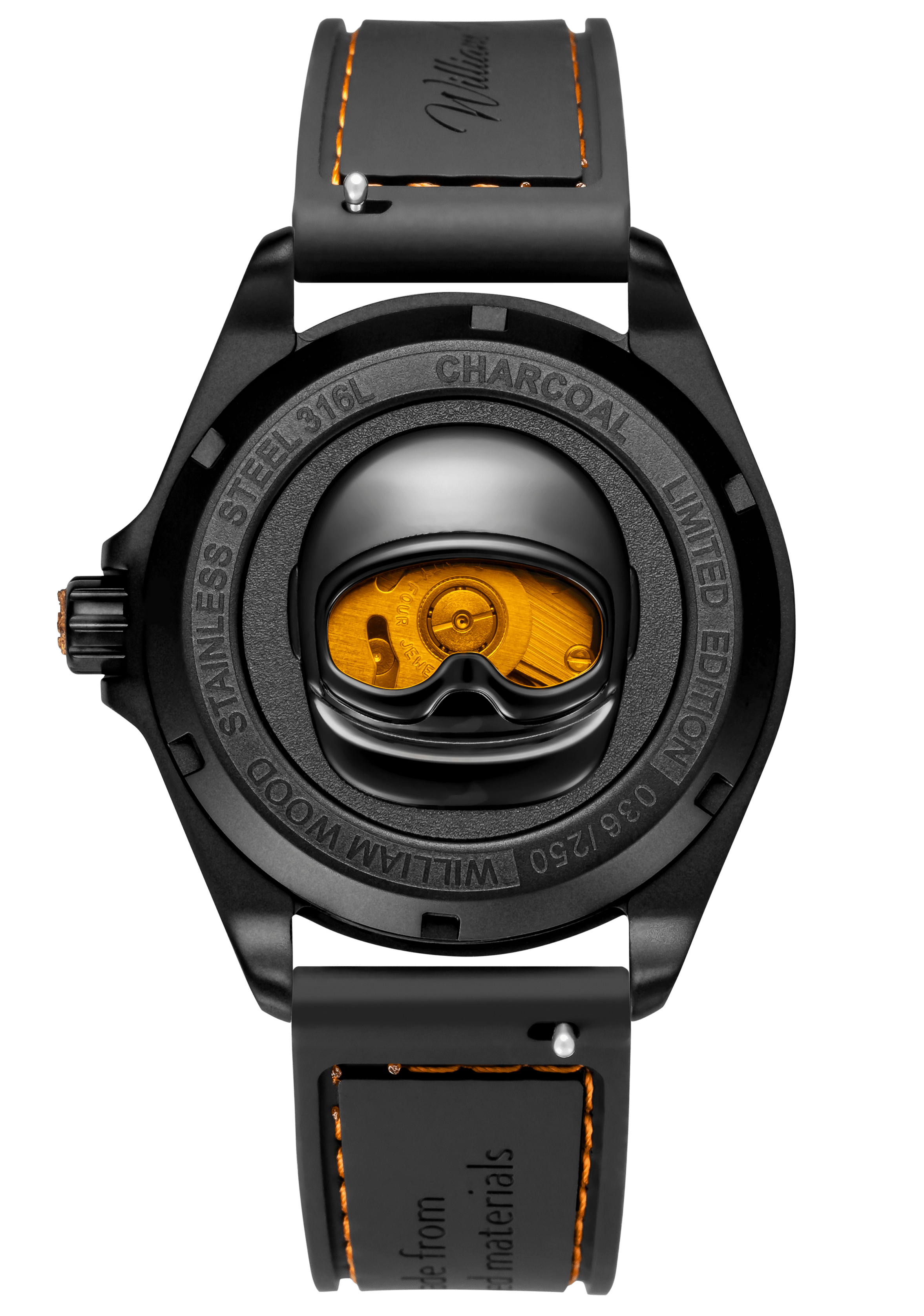 William Wood Fearless Orange Orologio Automatico 39mm Nero