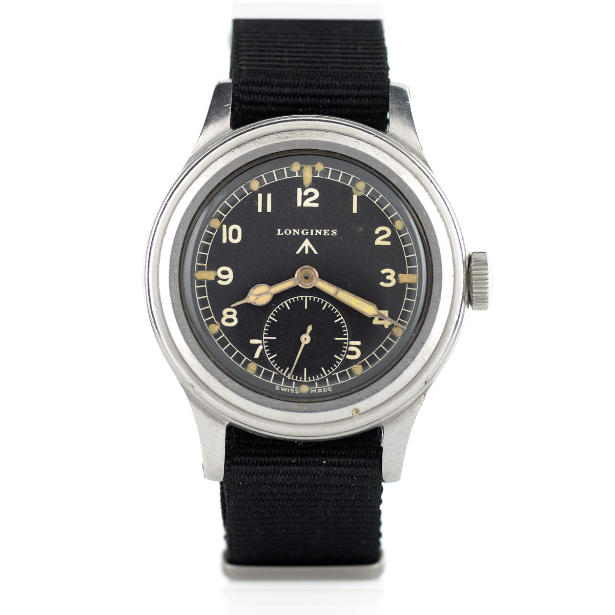 Longines WWW 1945 orologio da polso acciaio quadrante nero militare