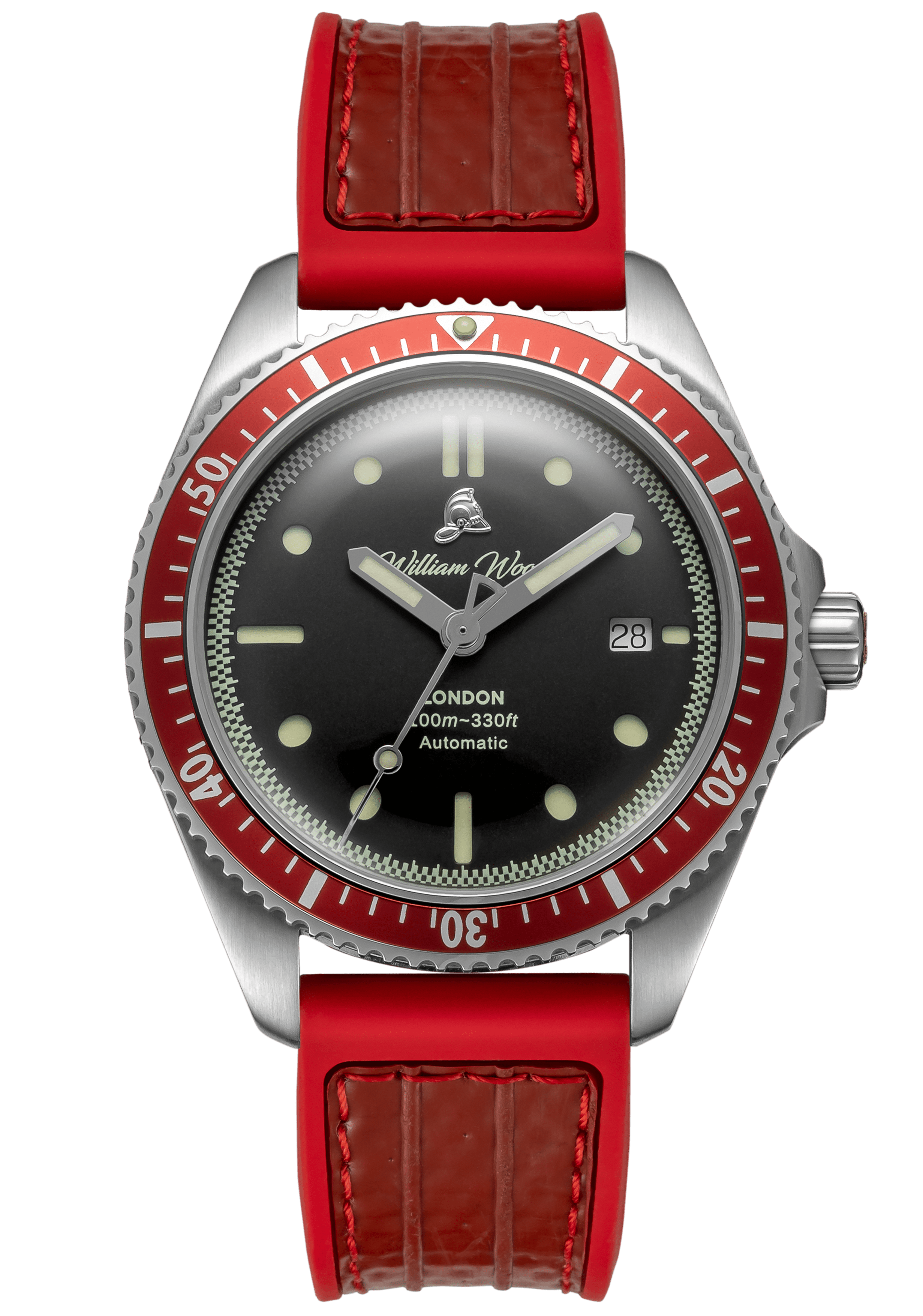 William Wood Fallen Firefighters orologio rosso automatico data 41mm