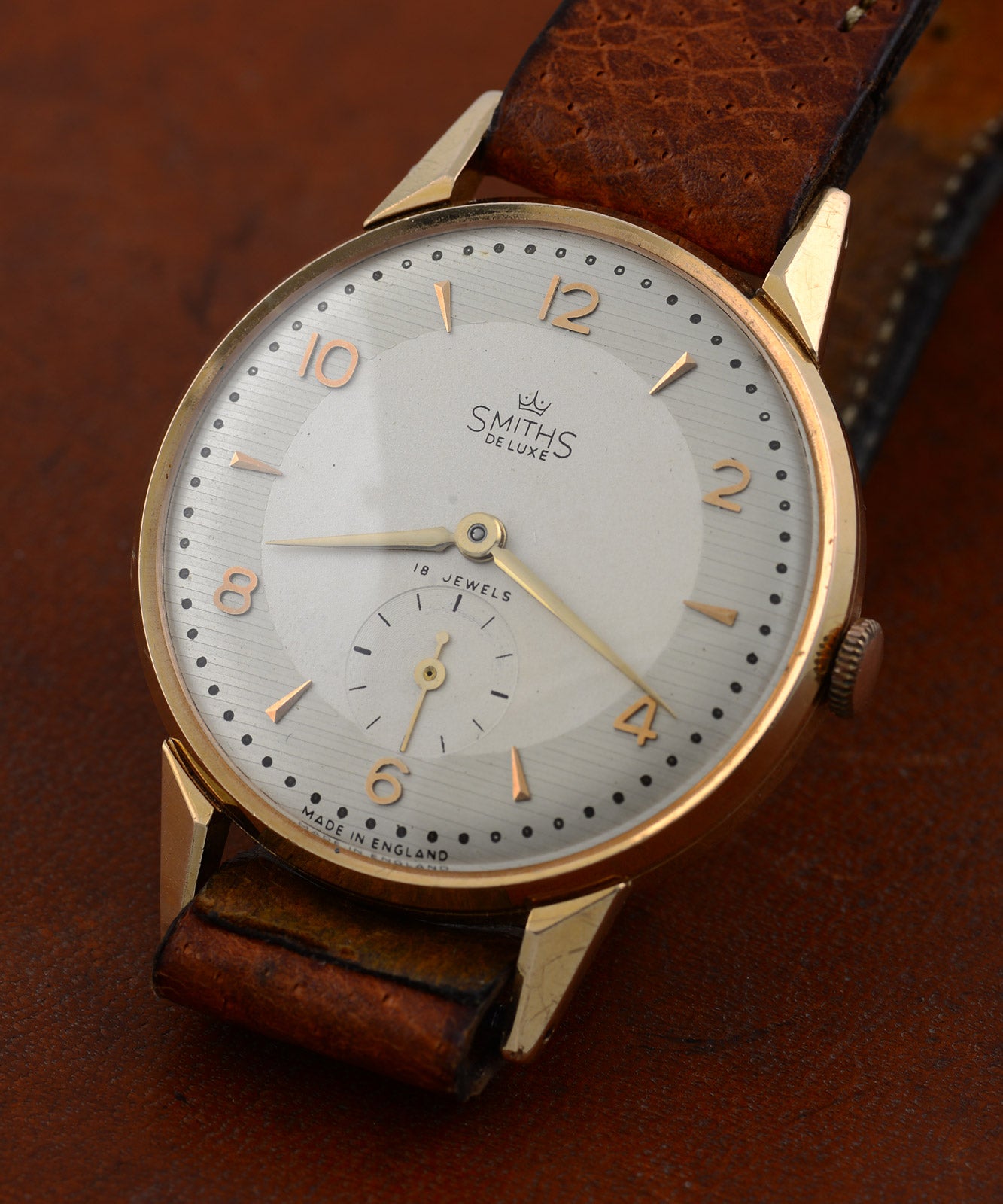 Smiths Oversize 18 Carati 1955 orologio oro 35mm