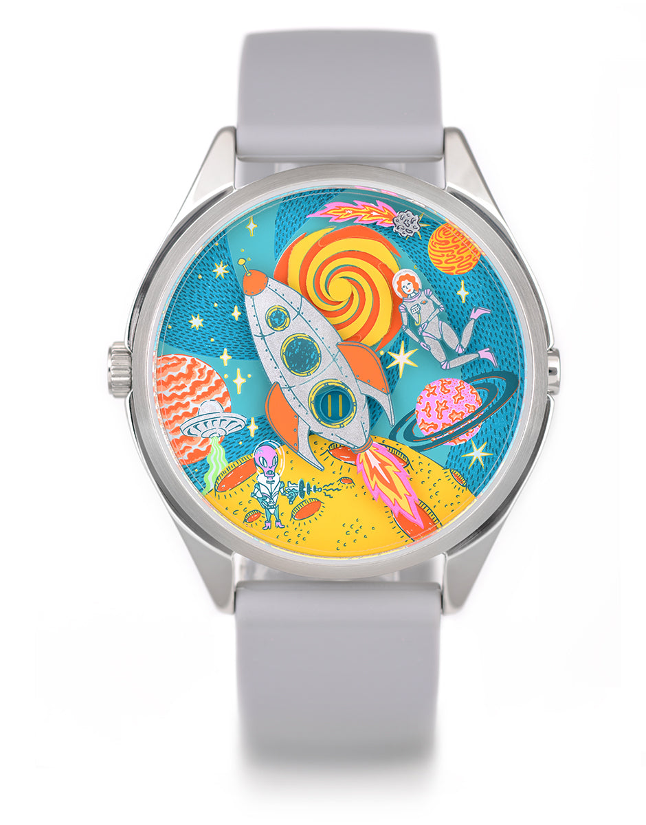 Mr Jones Continuum orologio jump hour 37mm argento