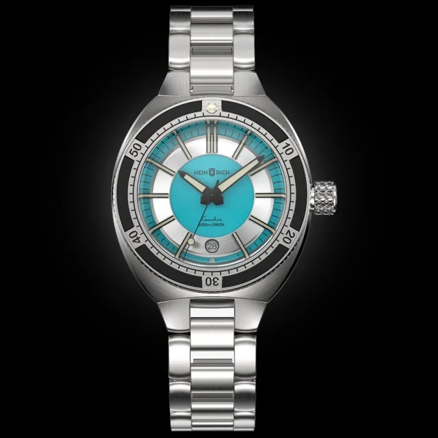 Heinrich Taucher 2 orologio automatico cyan 41mm