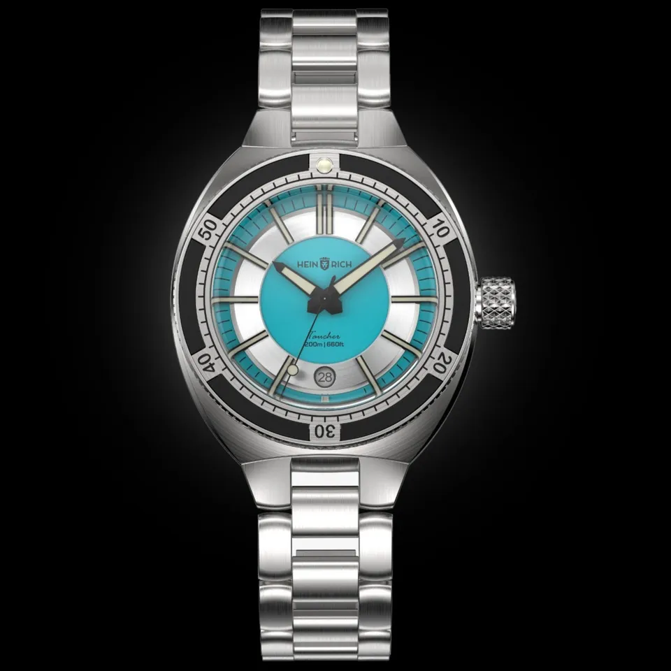 Heinrich Taucher 2 orologio automatico cyan 41mm