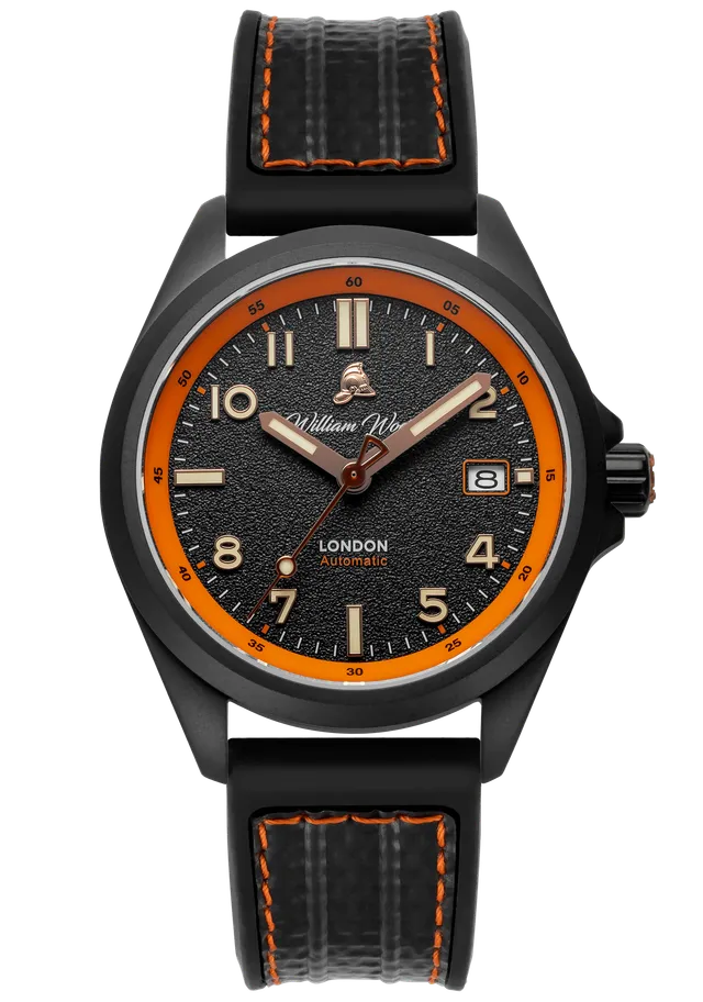 William Wood Fearless Orange Orologio Automatico 39mm Nero