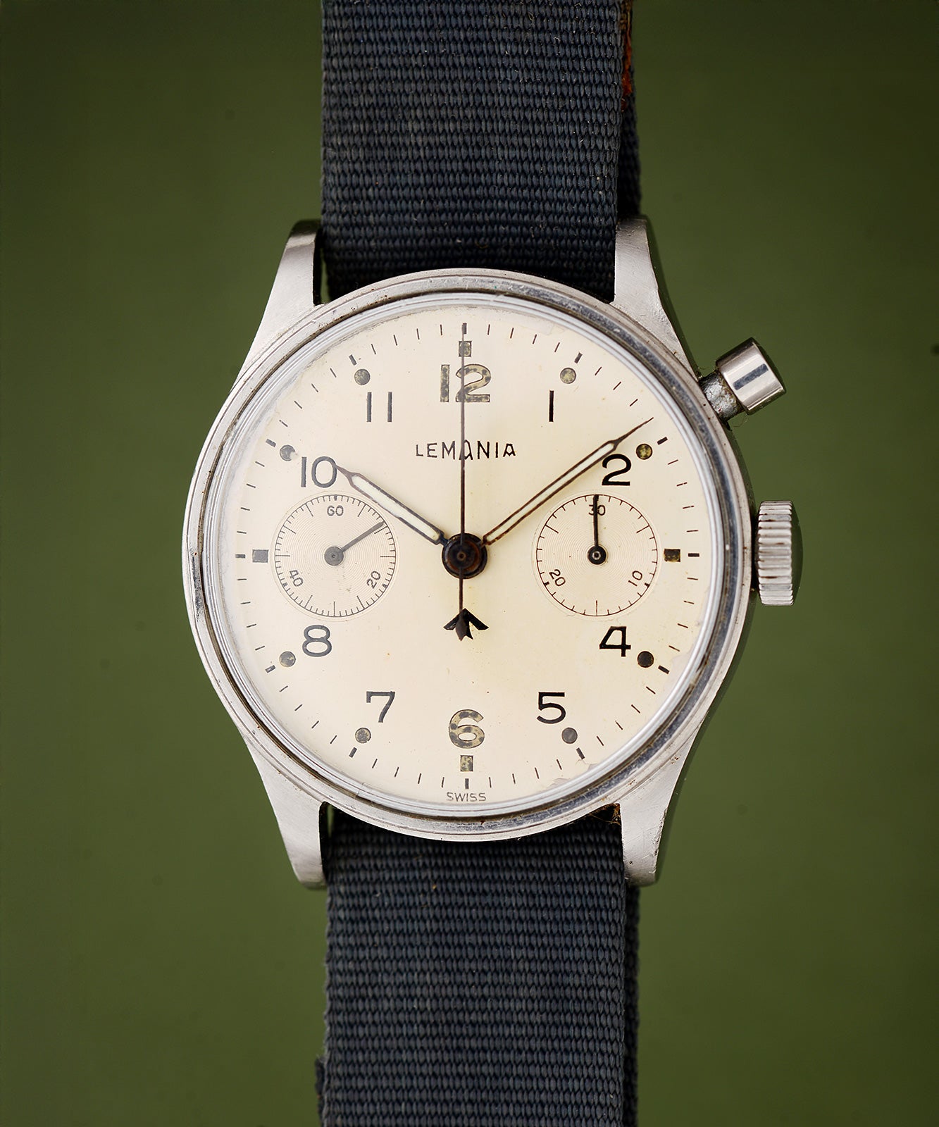 Lemania 6B/551 1953 orologio cronografo RAF 38mm