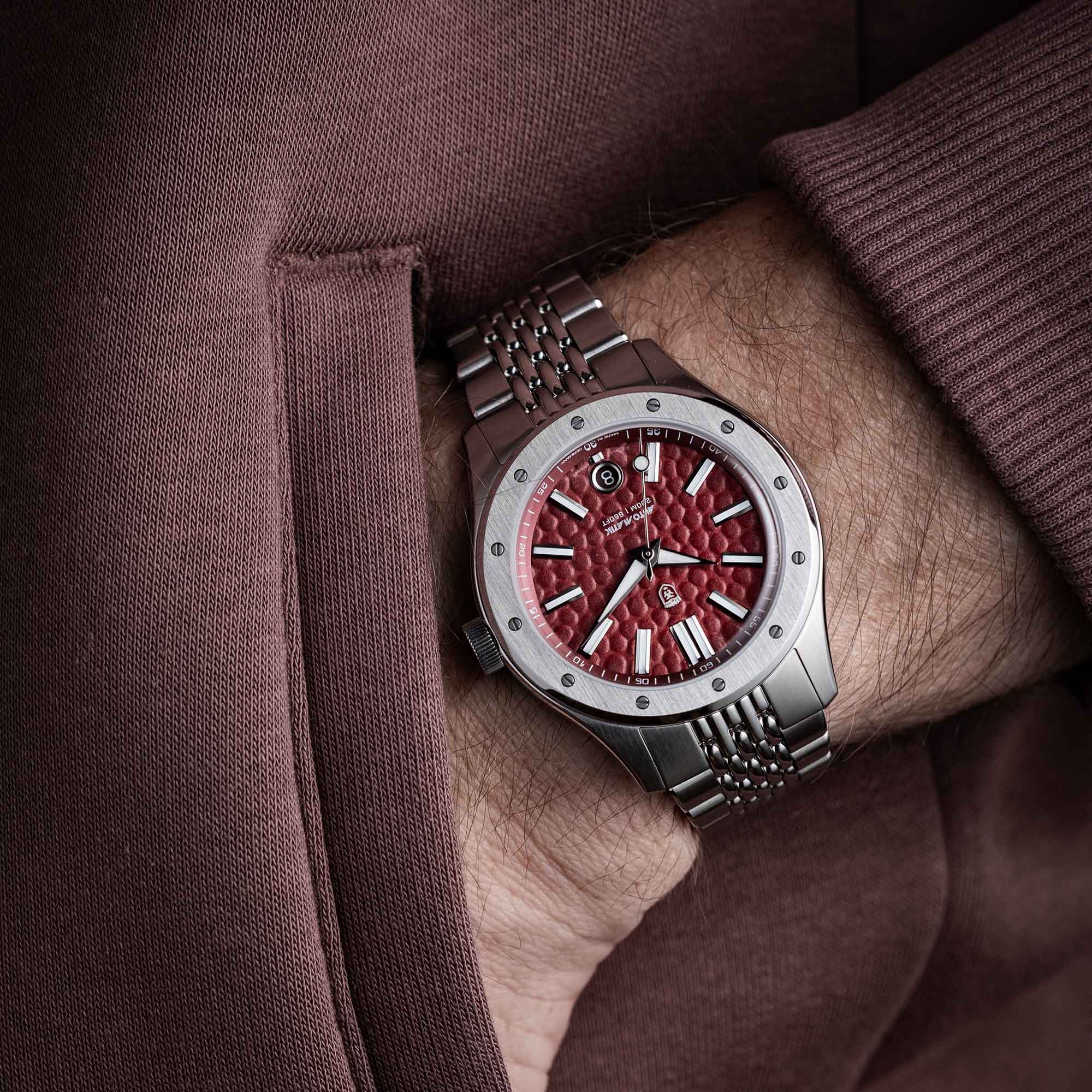 Heinrich Helicoprion orologio automatico Football Edition pelle