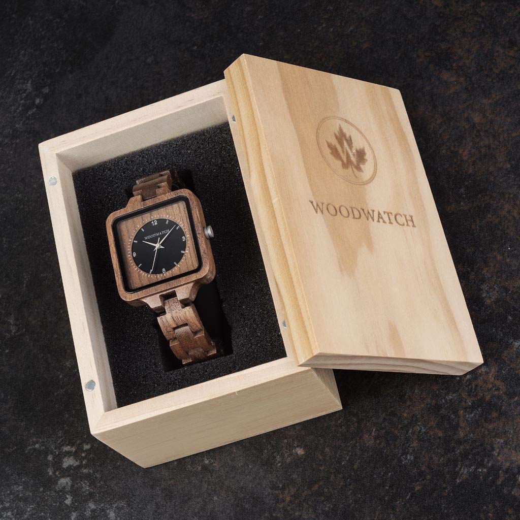 WoodWatch Classic Axinite Horizon orologio quadrato noce