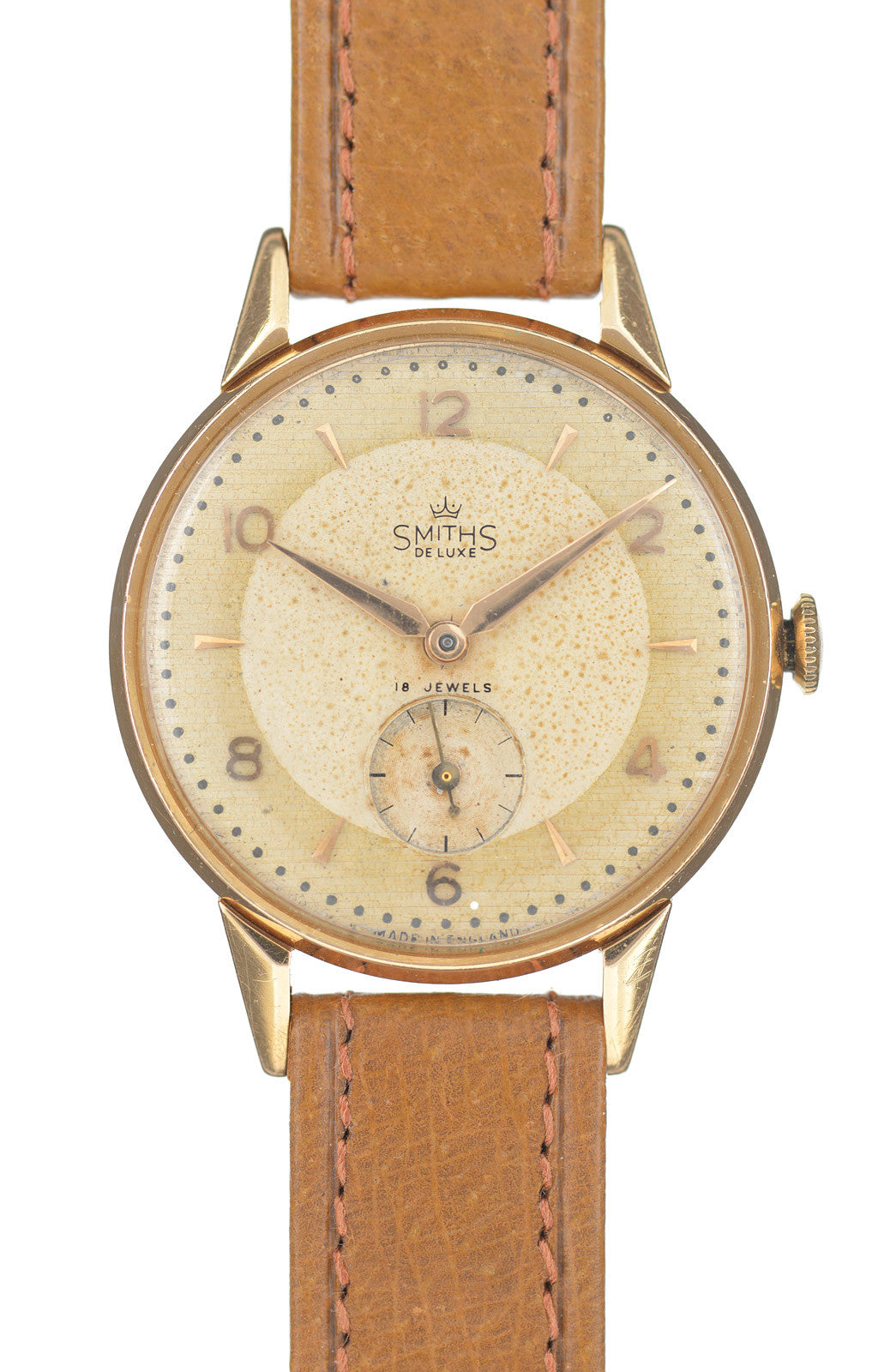 Smiths 18 carati orologio oro 35mm 18 rubini vintage