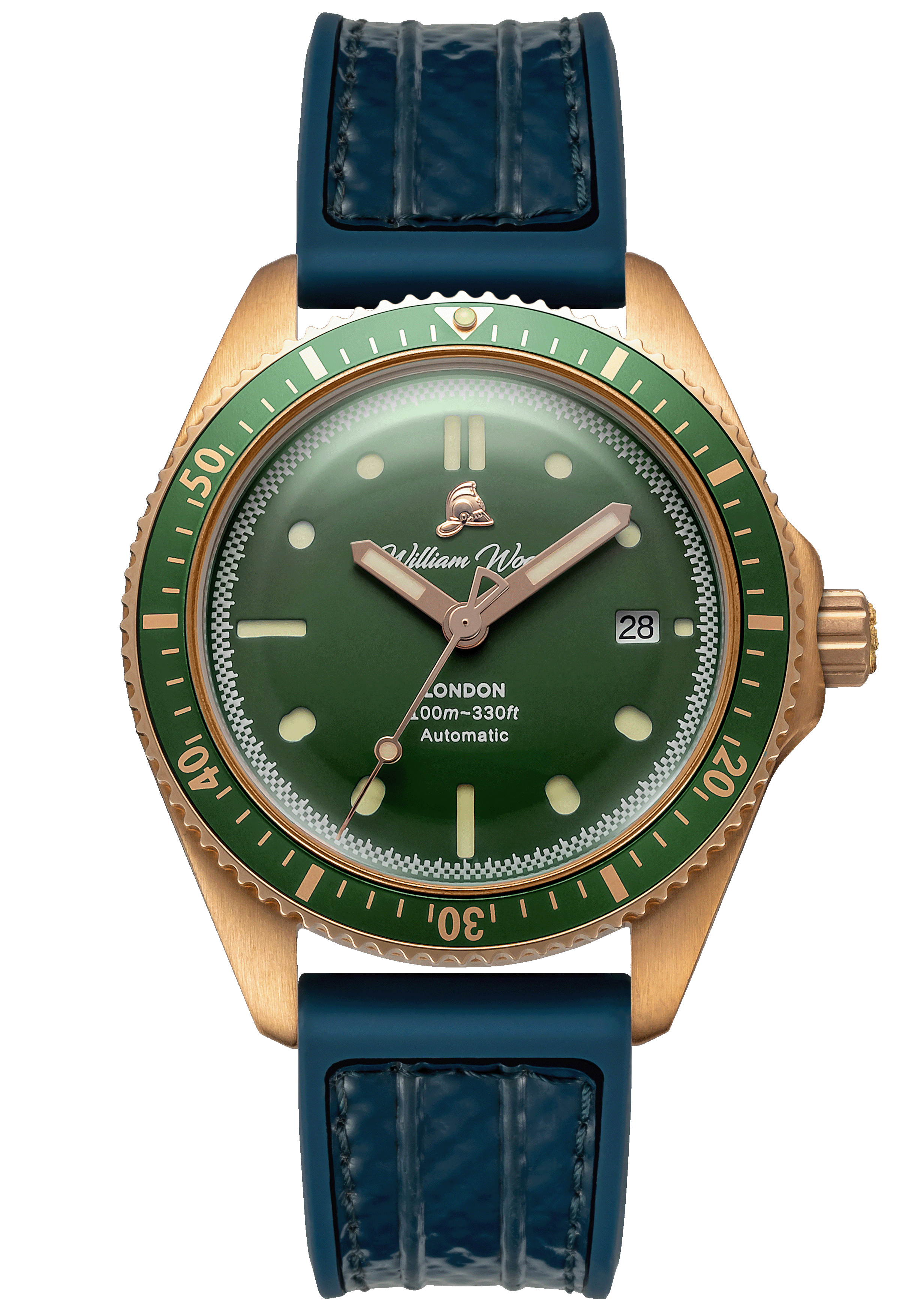 William Wood Bronze orologio Bronze Emerald verde automatico 41mm