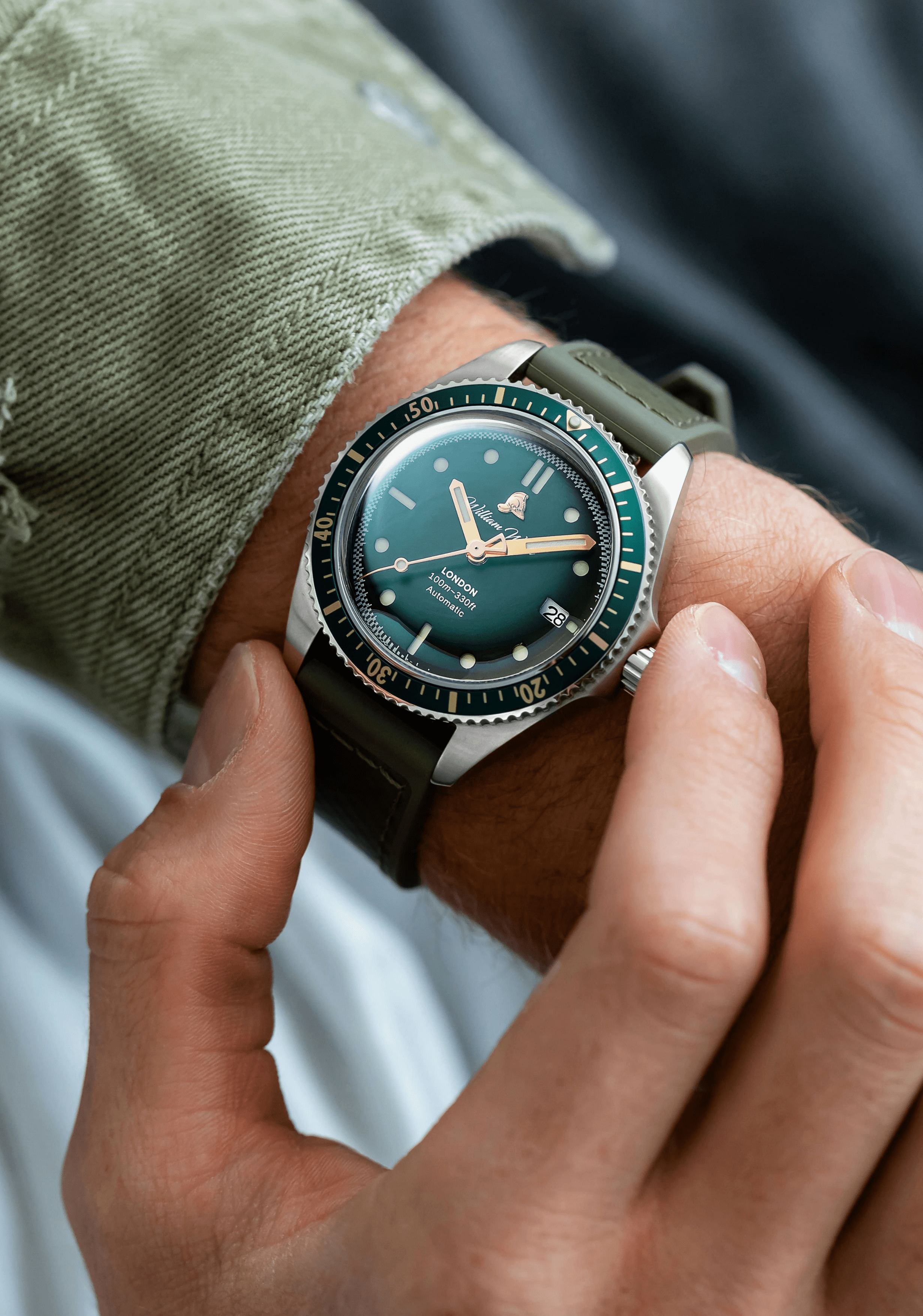 William Wood Valiant The Green Watch orologio verde automatico