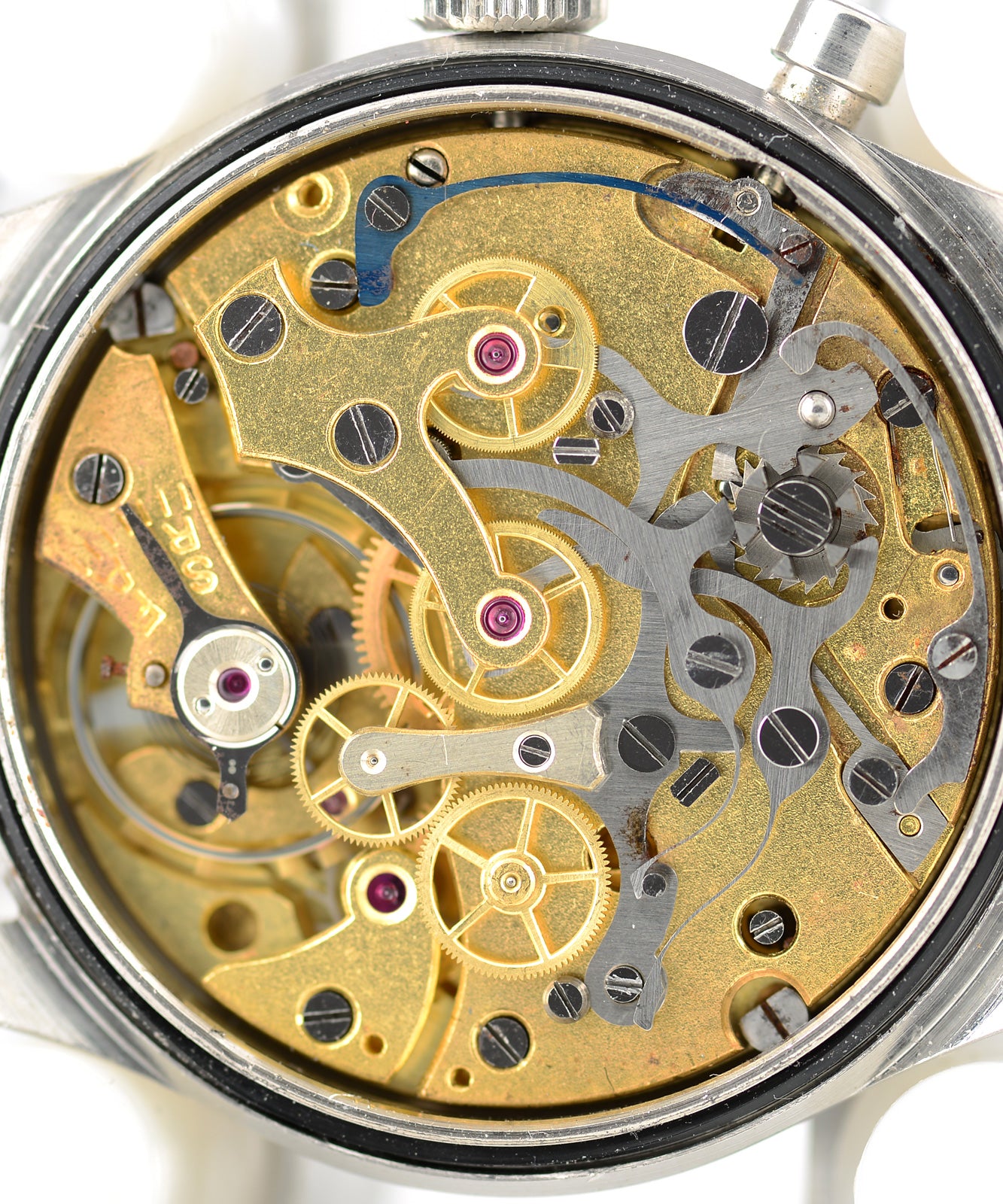 Lemania HS9 cronografo militare acciaio Serie I