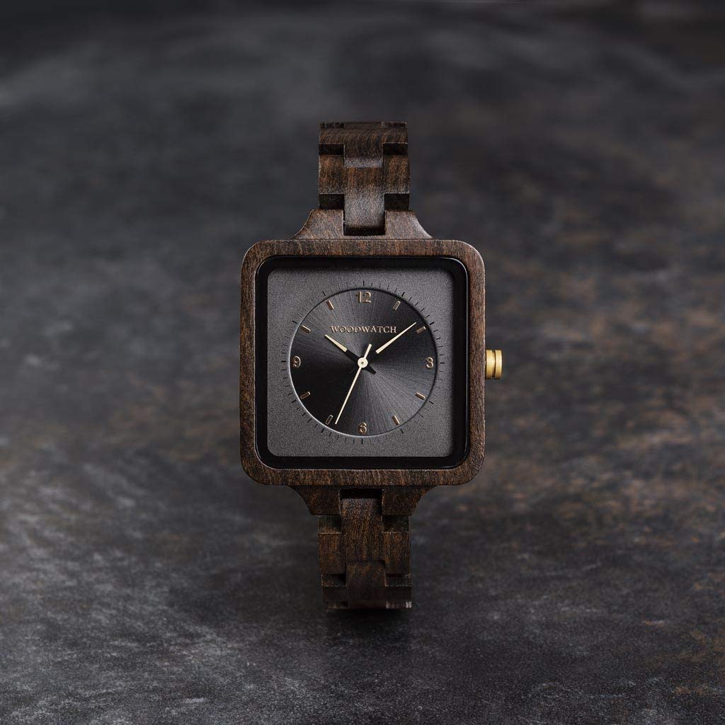 WoodWatch Classic Dark Origin orologio legno quadrante grigio