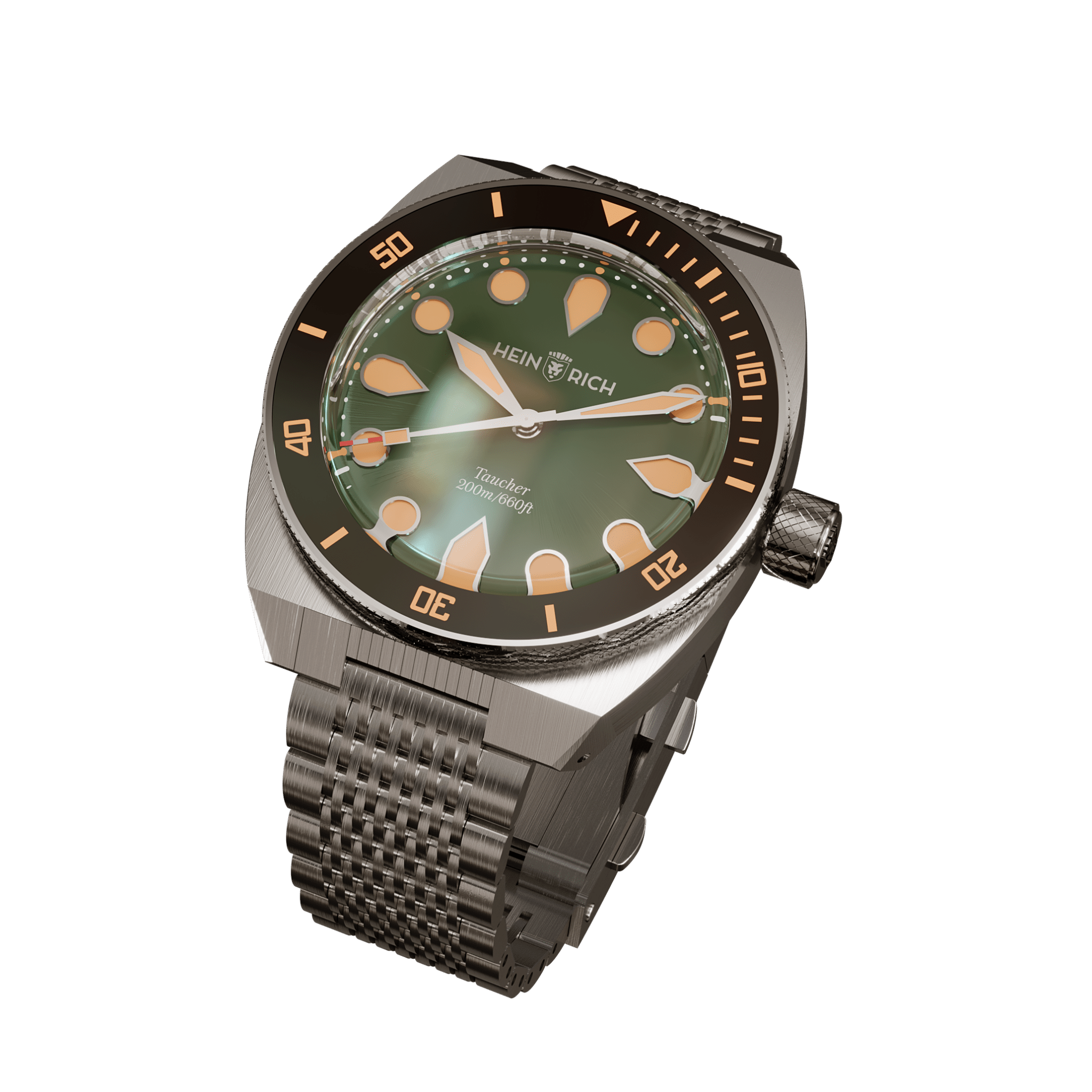 Heinrich Taucher orologio automatico verde 41 mm