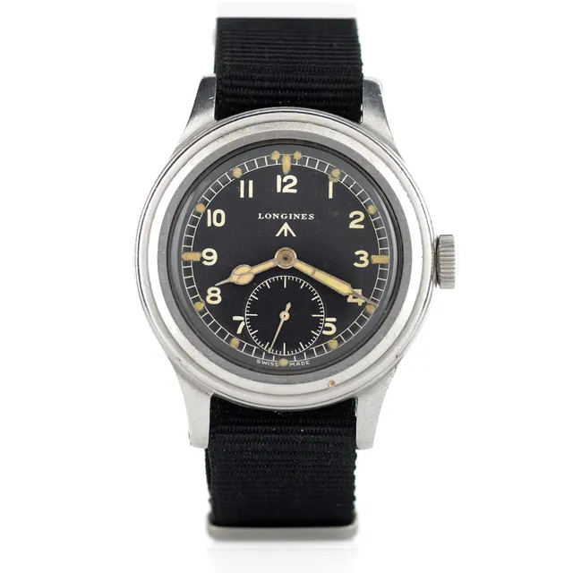 Longines WWW 1945 orologio da polso acciaio quadrante nero militare