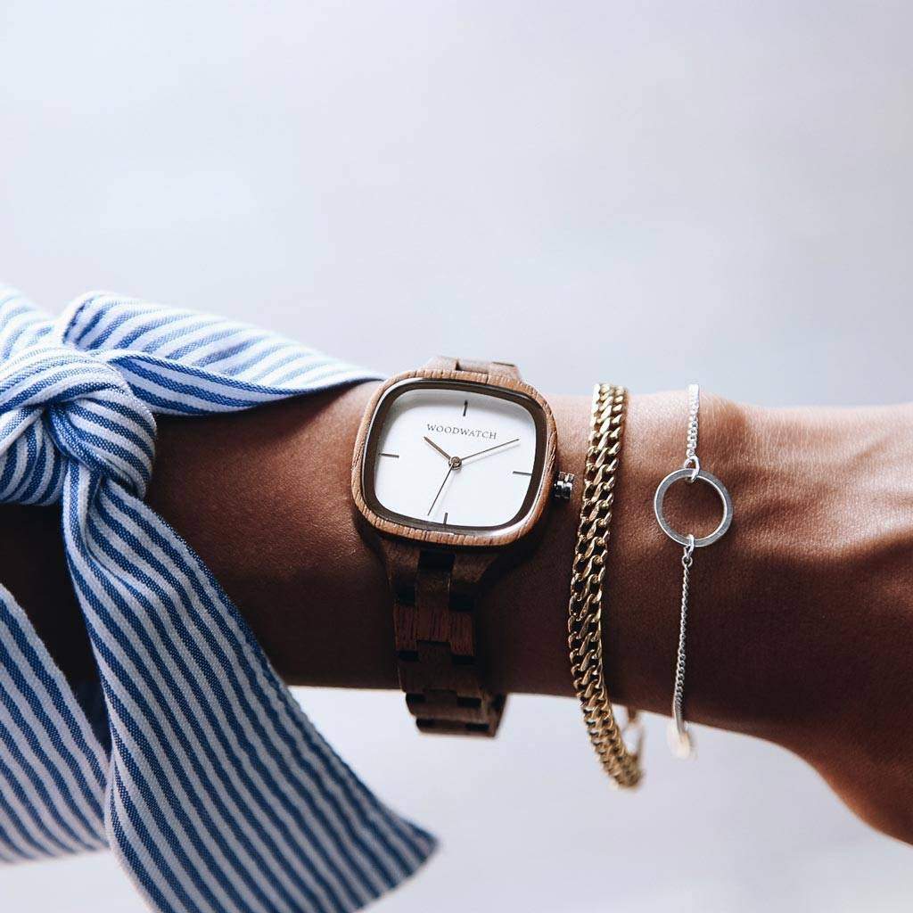 WoodWatch Elegance Modern Gallery orologio legno donna quadrato