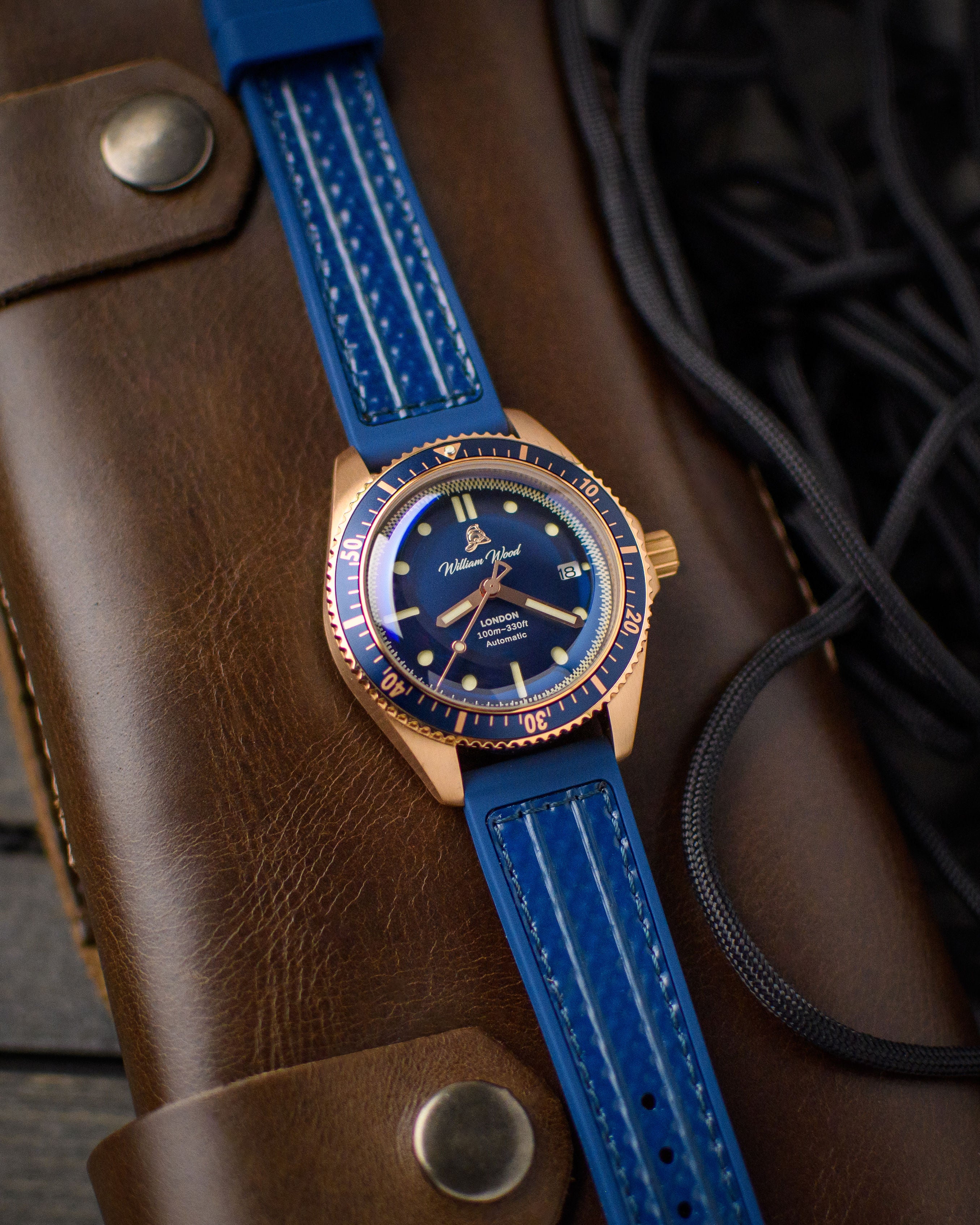 William Wood Bronze Sapphire Orologio Bronzo Blue Fire Hose