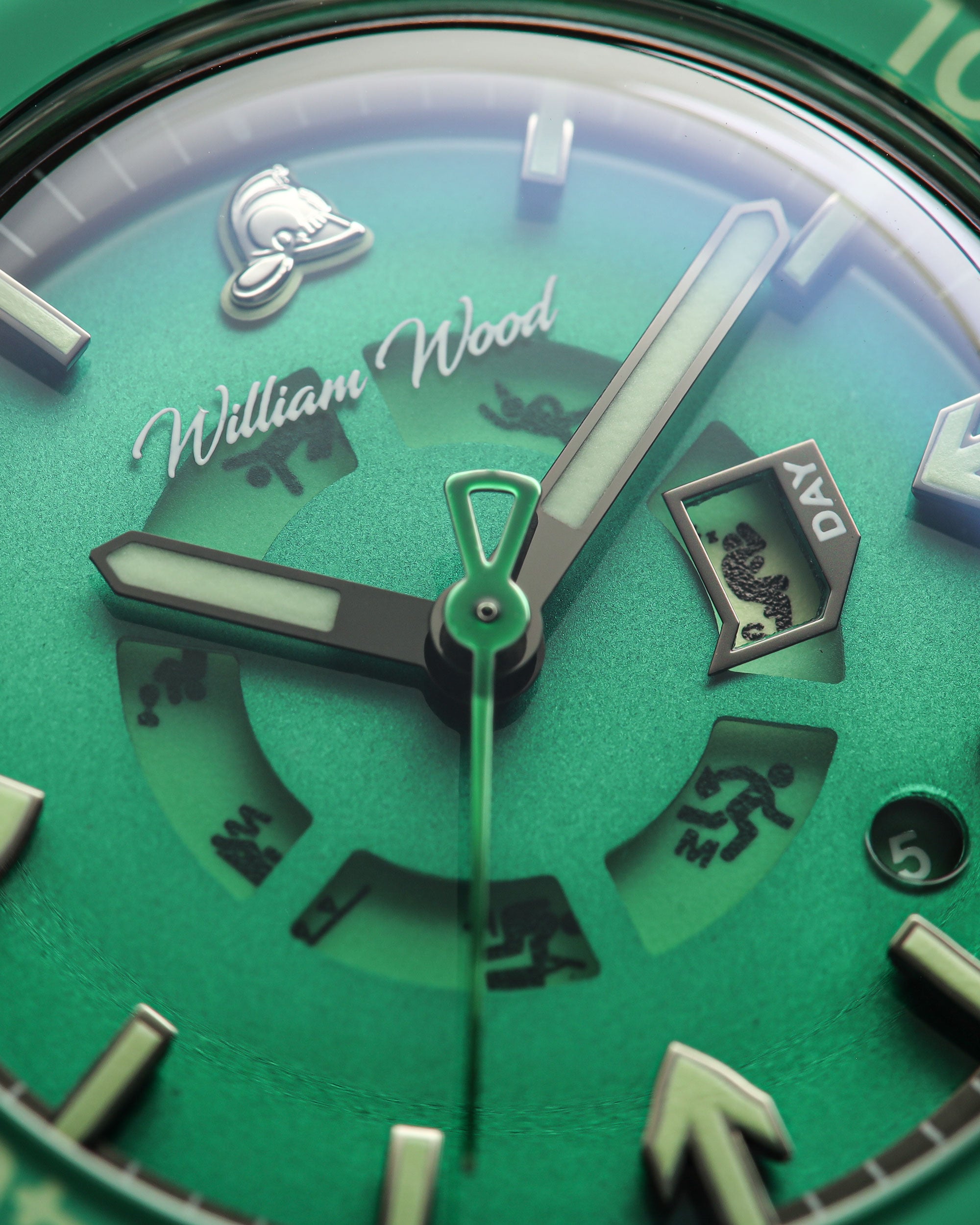William Wood Fire Exit orologio automatico verde day date