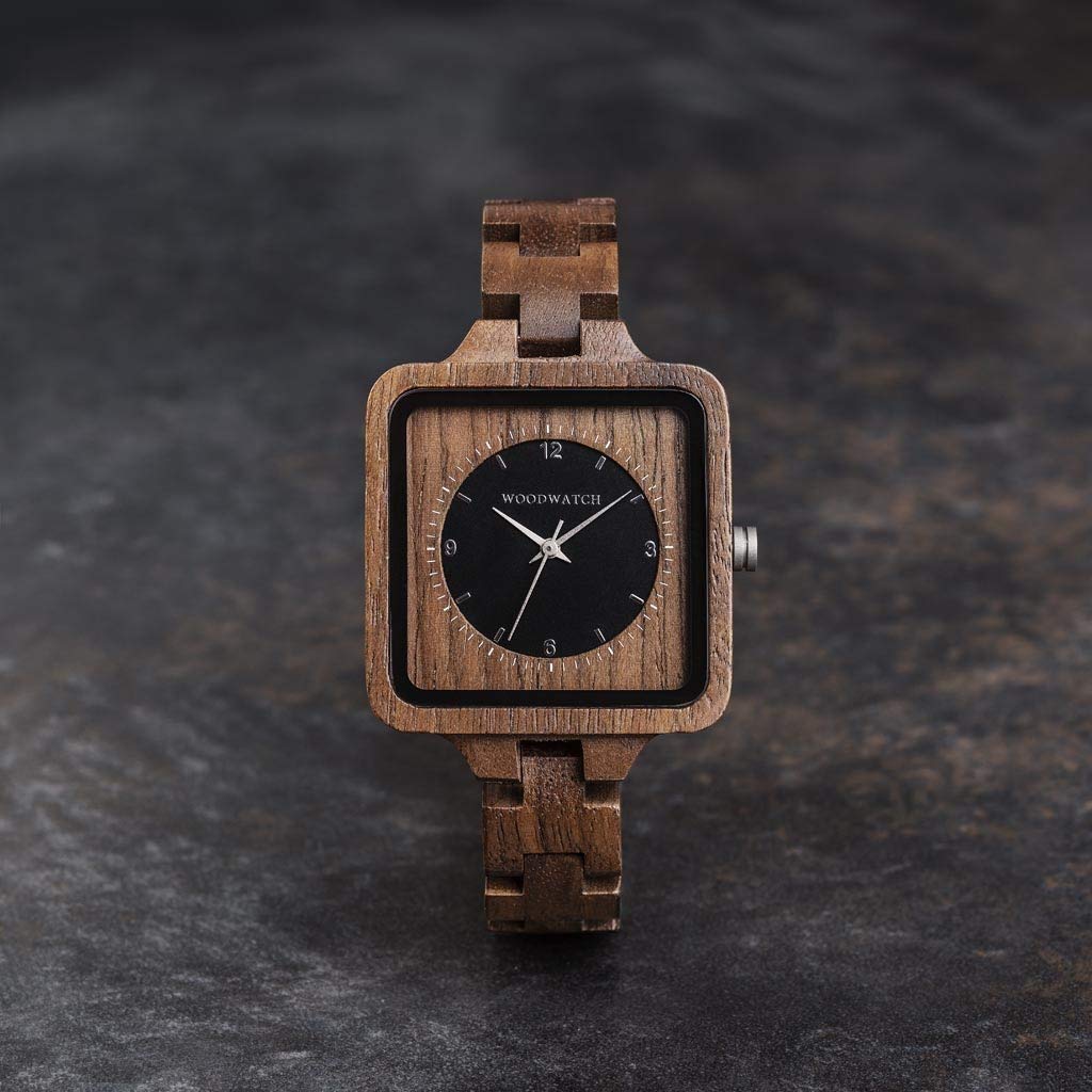 WoodWatch Classic Axinite Horizon orologio quadrato noce