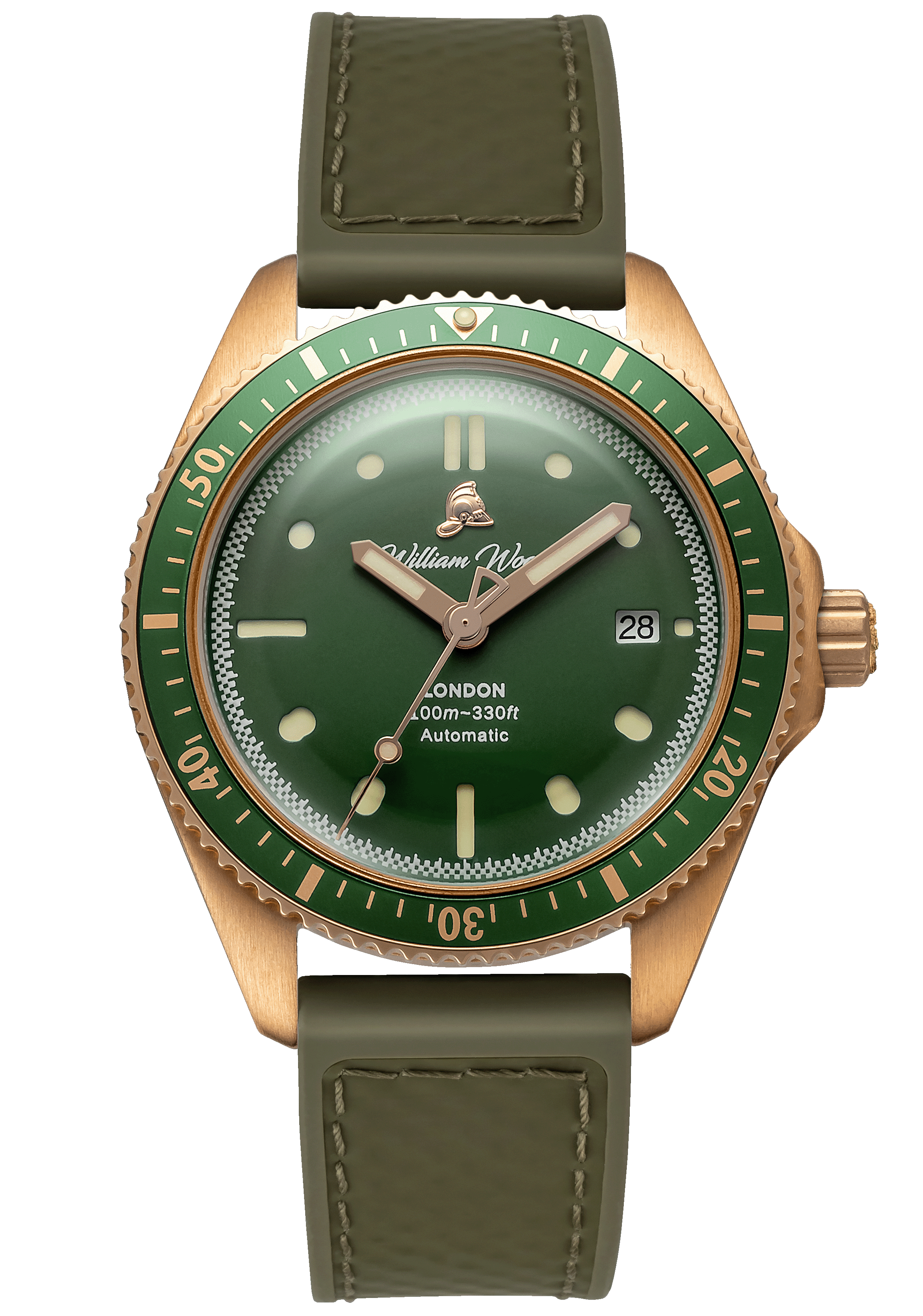 William Wood Bronze orologio Bronze Emerald verde automatico 41mm
