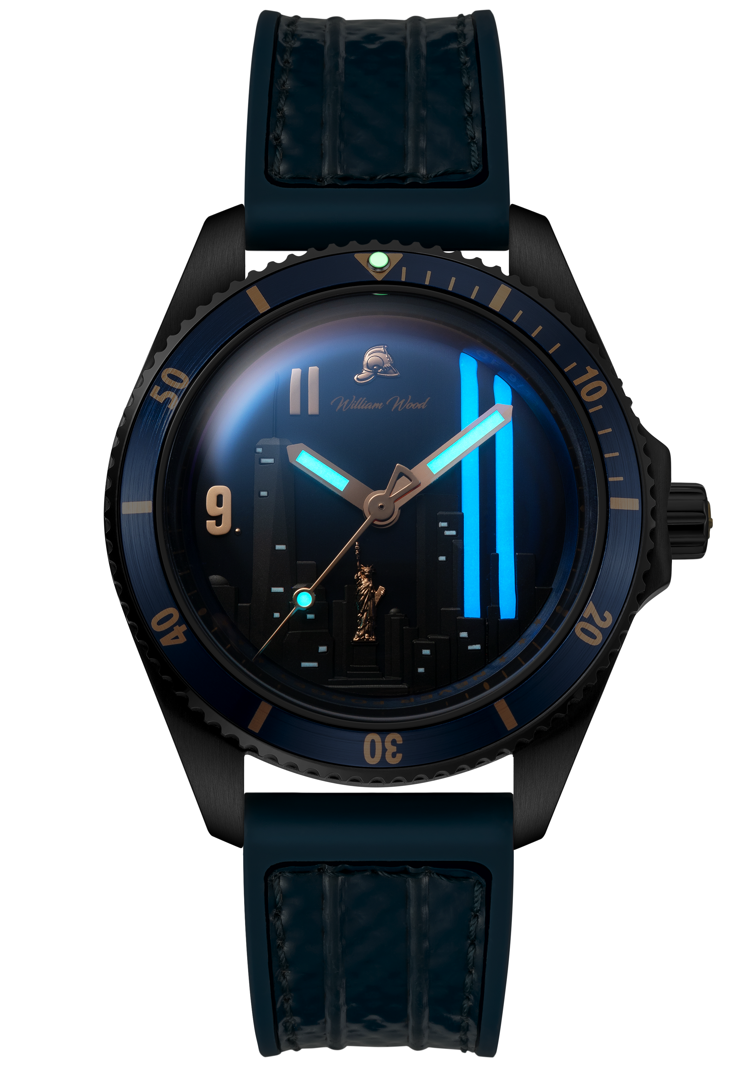 William Wood Never Forget orologio automatico nero blu