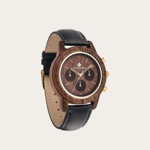 WoodWatch Classic Walnut Gold Jet orologio in legno quarzo