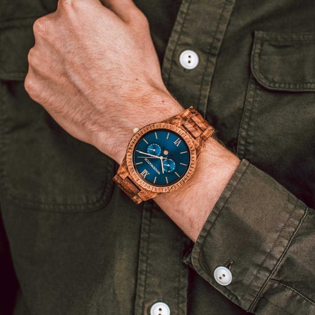WoodWatch Classic Deep Ocean orologio in legno uomo antispruzzo
