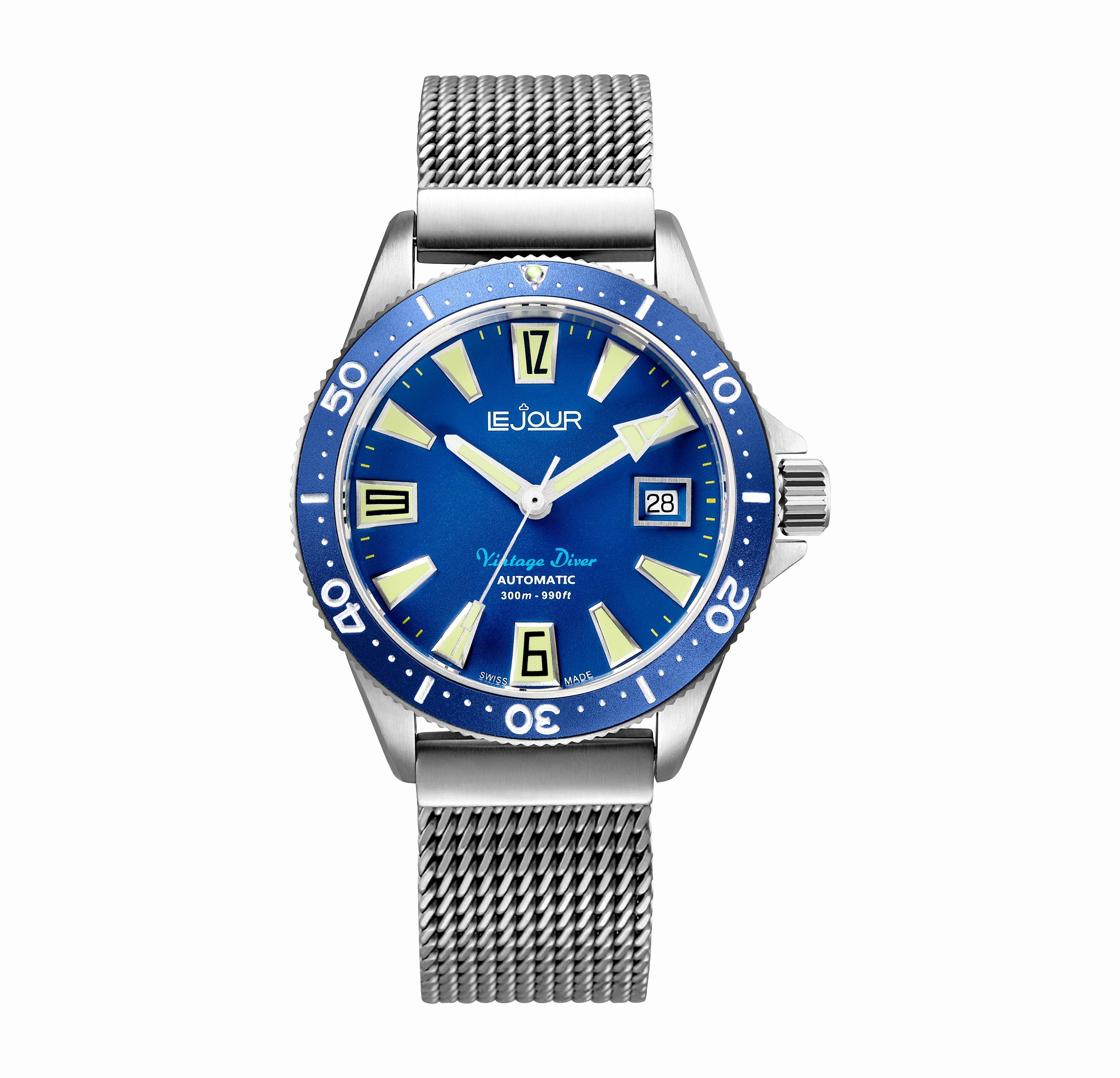 LeJour Vintage Diver LJ-VDS-003 orologio blu 300m