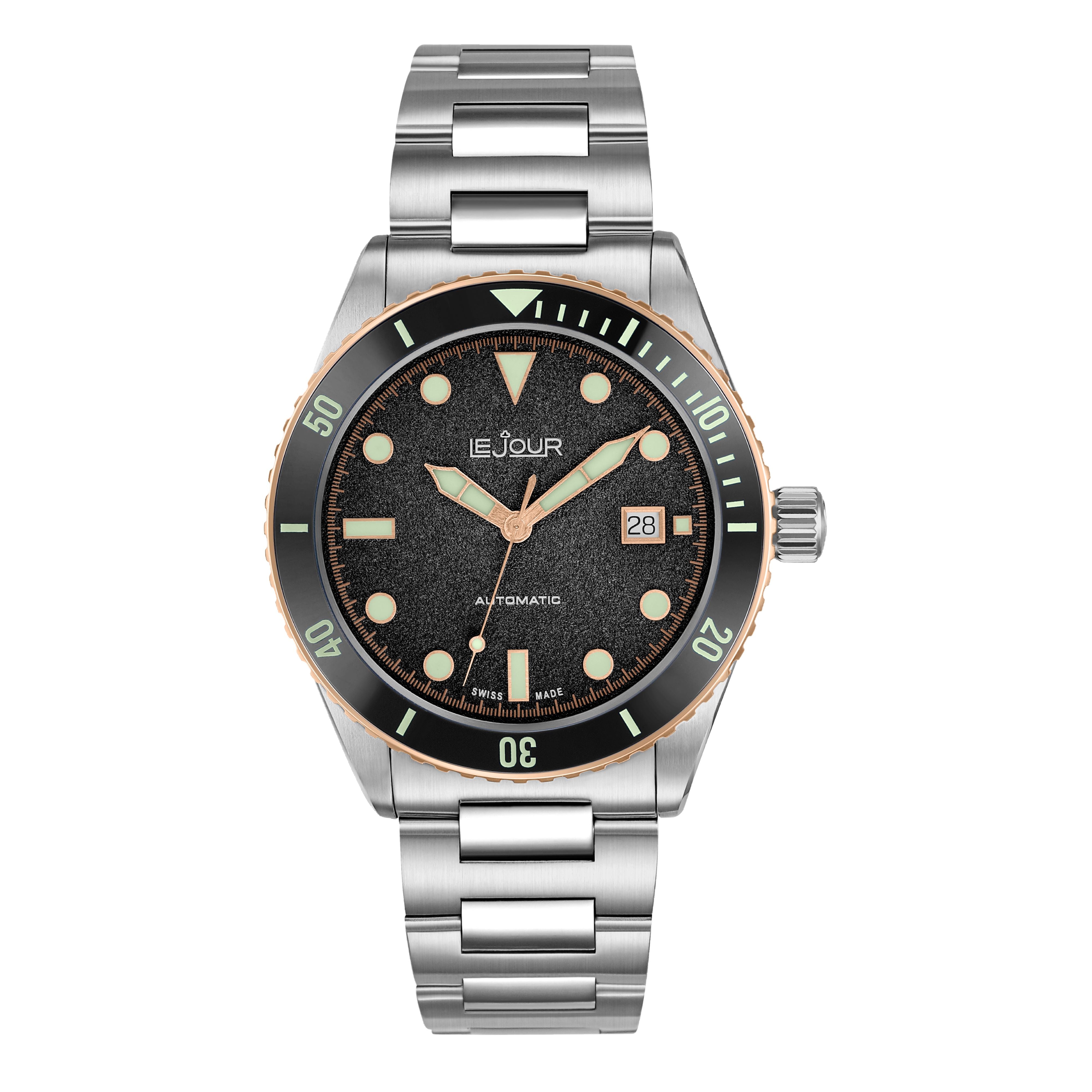 LeJour Seacolt Diver LJ-SCD-001 orologio nero acciaio 42mm