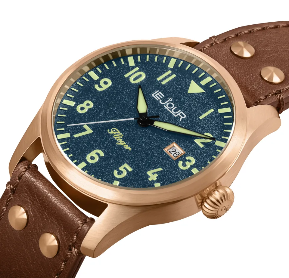 LeJour Flieger Bronze LJ-FL-003 orologio automatico blu 45mm
