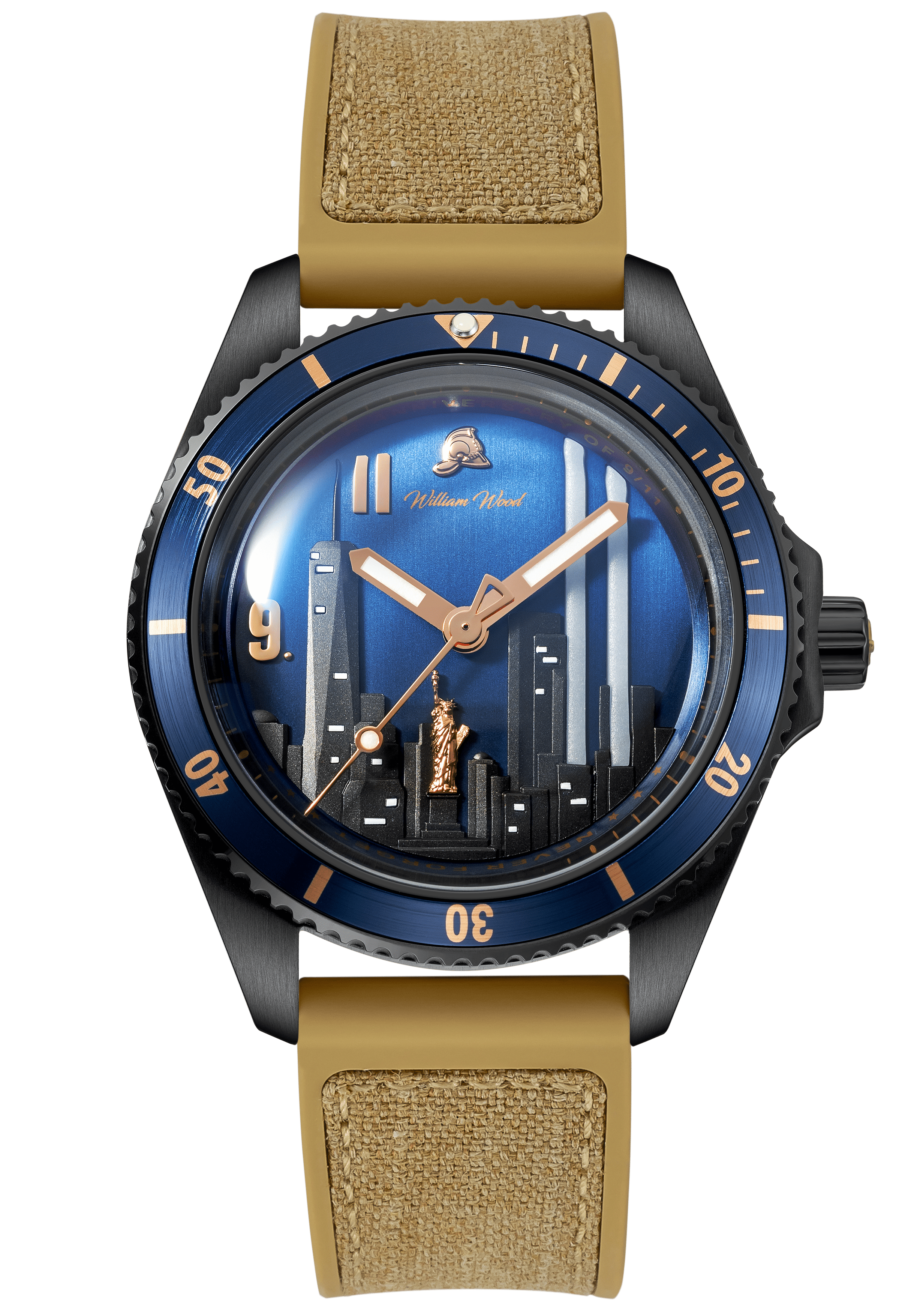 William Wood Never Forget orologio automatico nero blu