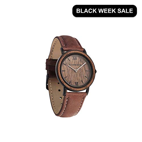 WoodWatch Classic Brown Walnut Pecan orologio legno petite