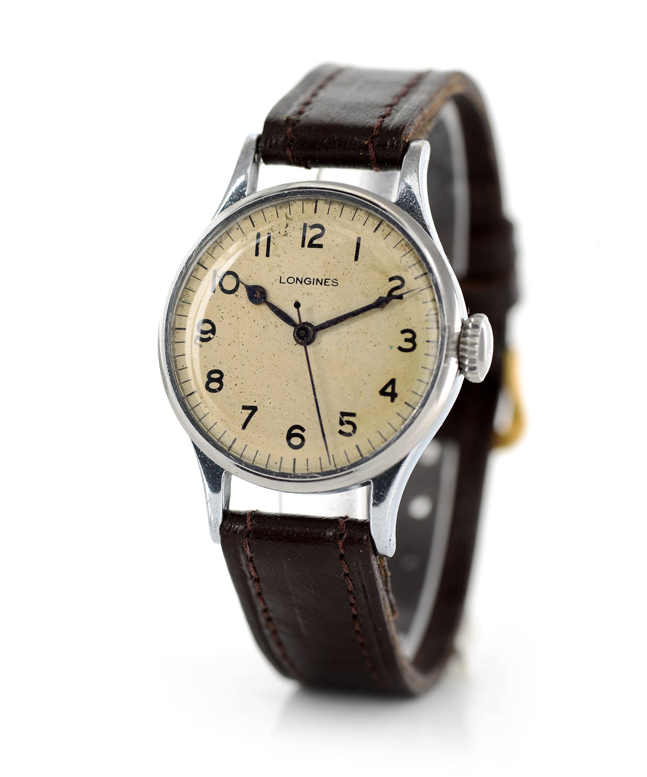 Longines 6b/159 1942 orologio pilota vintage acciaio